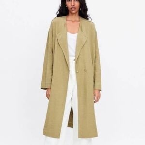 Zara Linen Blend Trench Coat